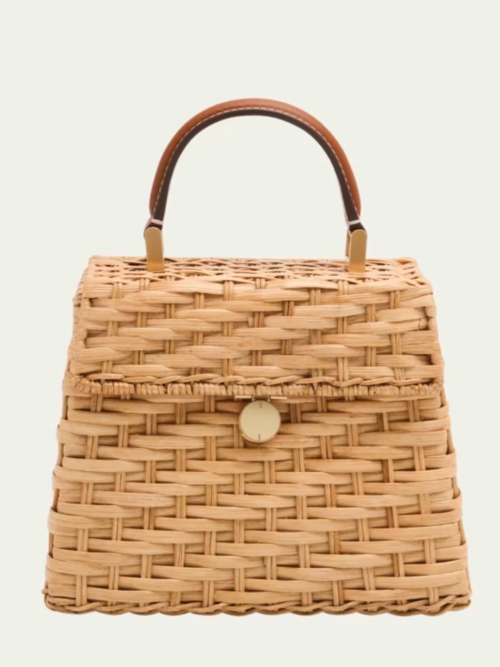 Cult Gaia Sybil Rattan Woven Top Handle Bag Satchel NEW